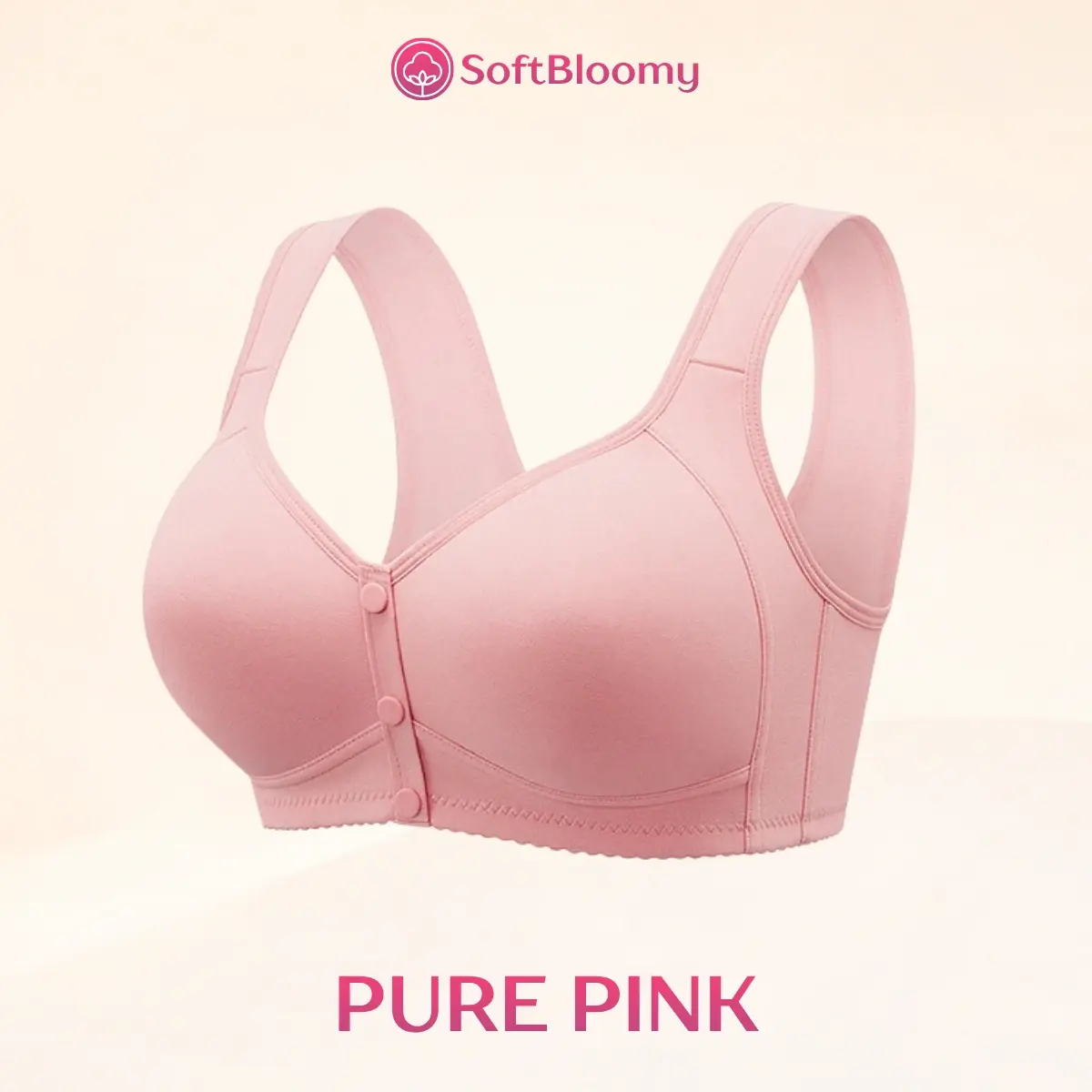 Soft Bloomy - Front-Closure Cotton Shaping Bra for Seniors