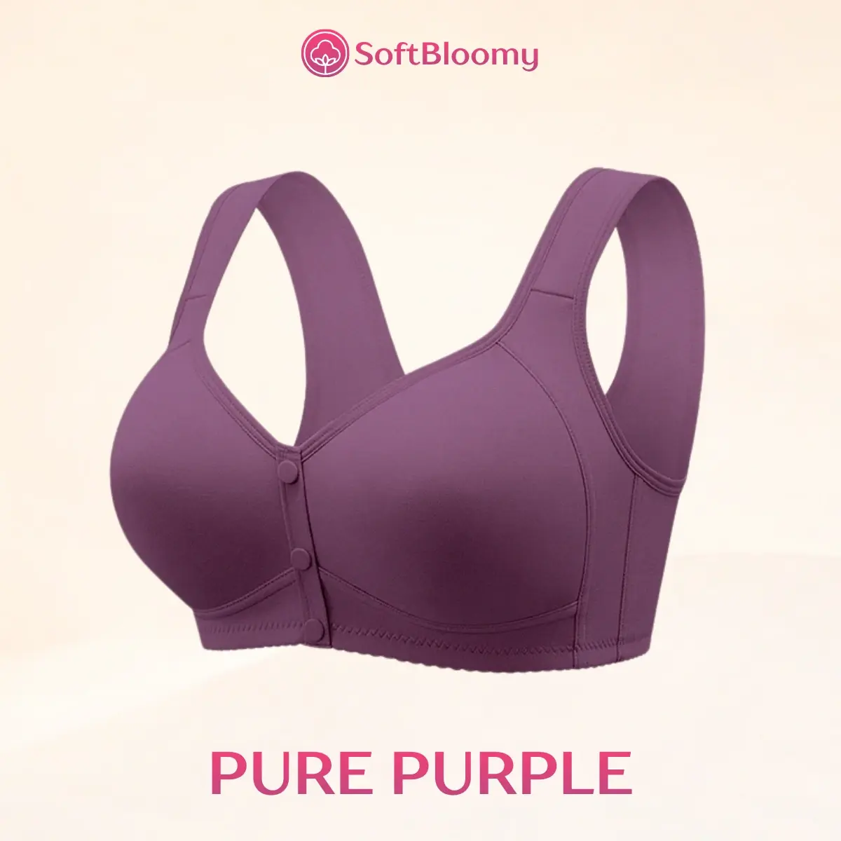 Soft Bloomy - Front-Closure Cotton Shaping Bra for Seniors
