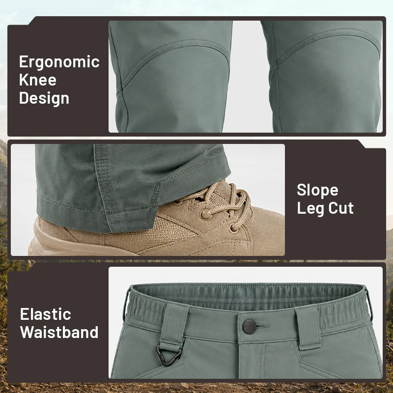 FlexCamo - Men's 9-Pocket Straight-Fit Tactical Waterproof Pants