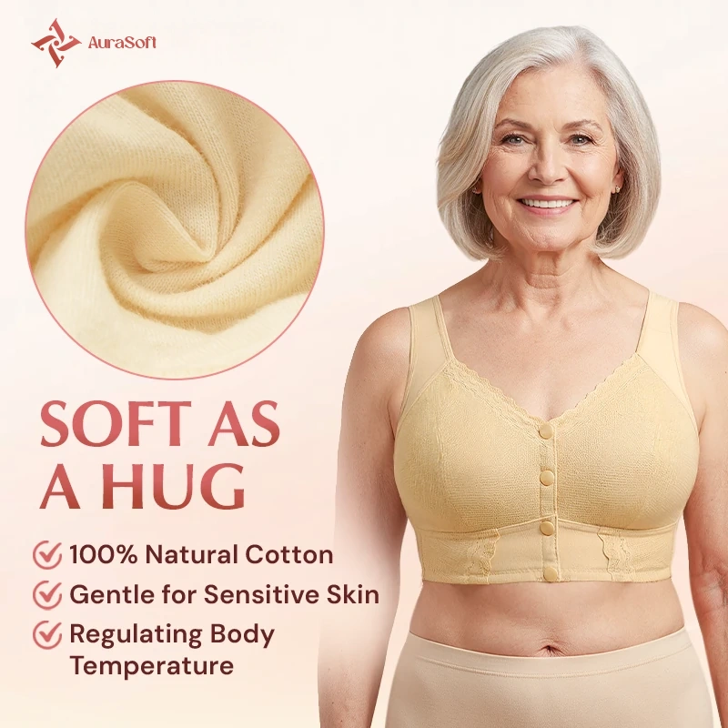 AuraSoft - Front-Closure Breathable Bra for Seniors