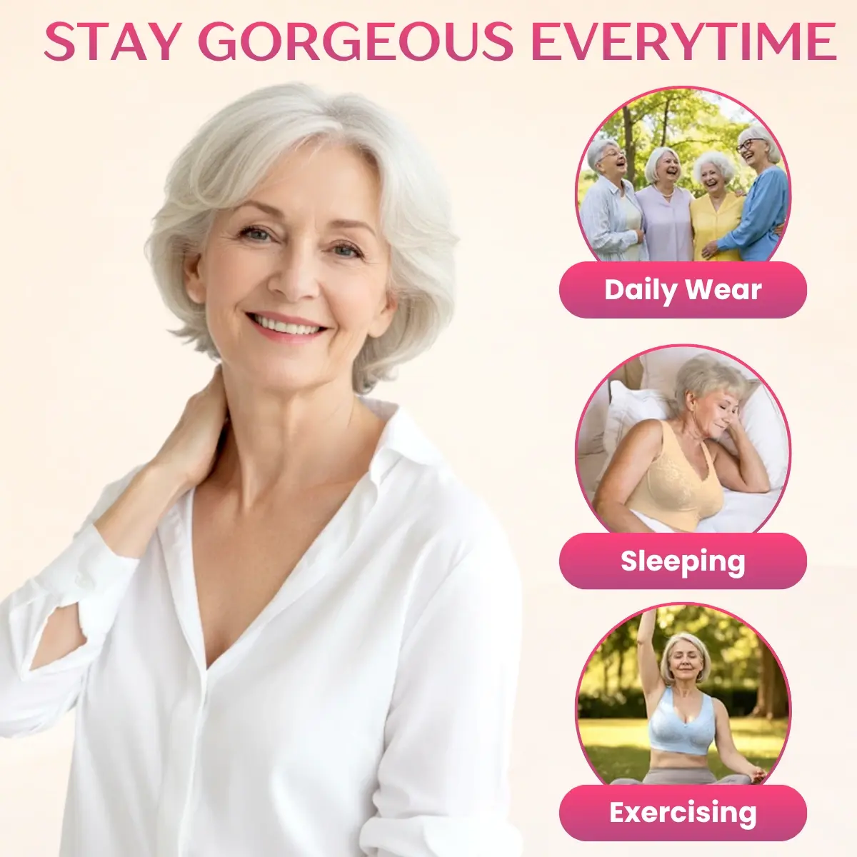 Soft Bloomy - Front-Closure Cotton Shaping Bra for Seniors