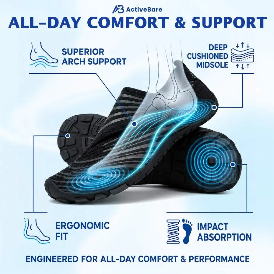 ActiveBare - Waterproof Wide Toe Box Barefoot Shoes for Seniors