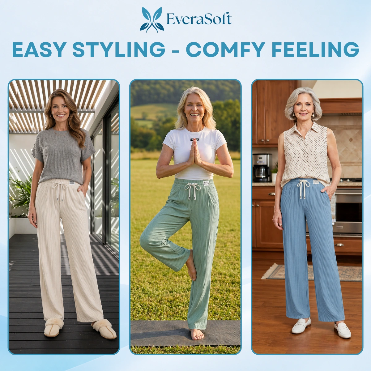 EveraSoft - Women's Soft Drape Pull-On Pants