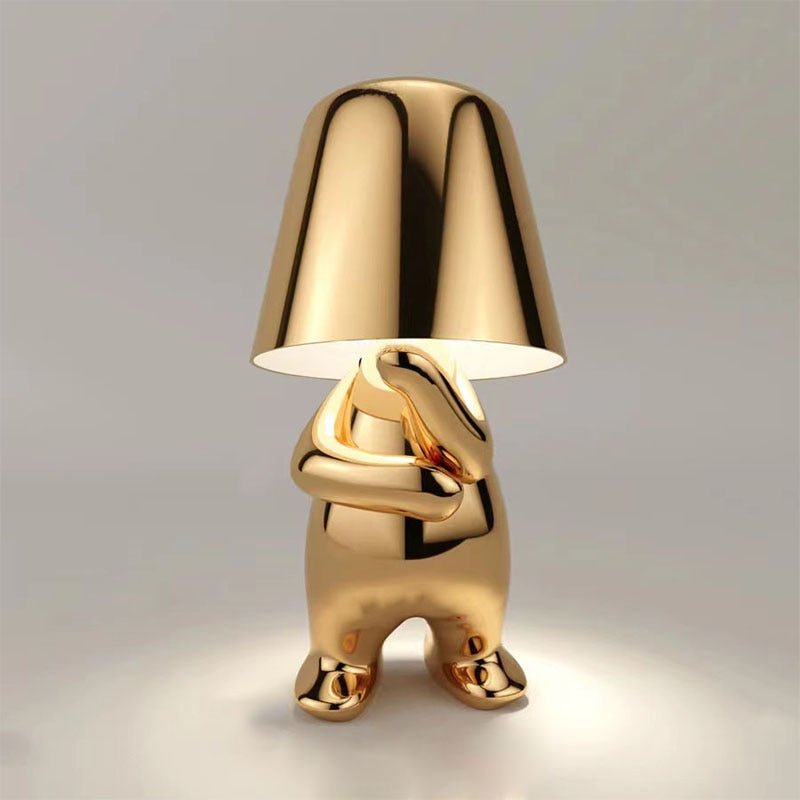 Table lamp with timeless design and gentle light emission