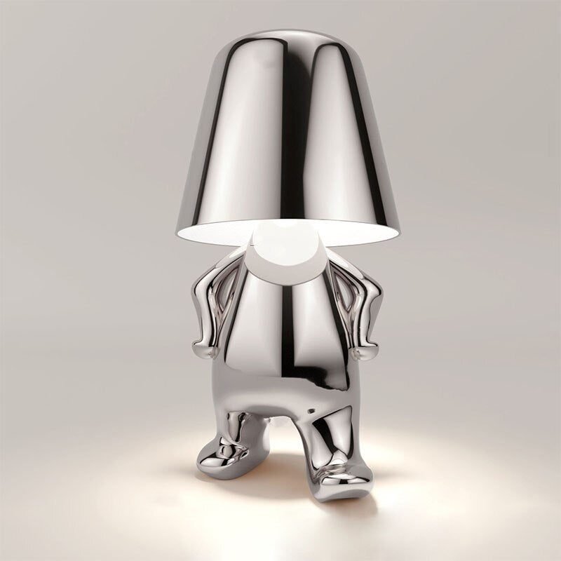 Table lamp with timeless design and gentle light emission
