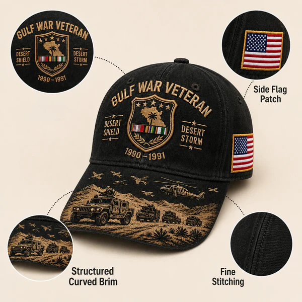 Last Day Promo: 45% OFF! Desert Storm Veteran Commemorative Cap – Gulf War Desert Shield Veteran Hat