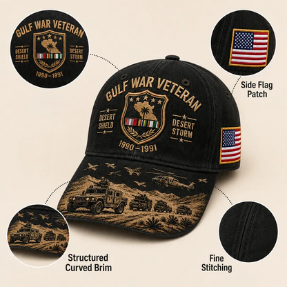 Last Day Promo: 45% OFF! Desert Storm Veteran Commemorative Cap – Gulf War Desert Shield Veteran Hat