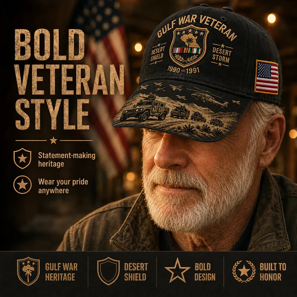 Last Day Promo: 45% OFF! Desert Storm Veteran Commemorative Cap – Gulf War Desert Shield Veteran Hat