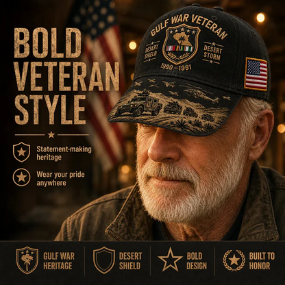 Last Day Promo: 45% OFF! Desert Storm Veteran Commemorative Cap – Gulf War Desert Shield Veteran Hat