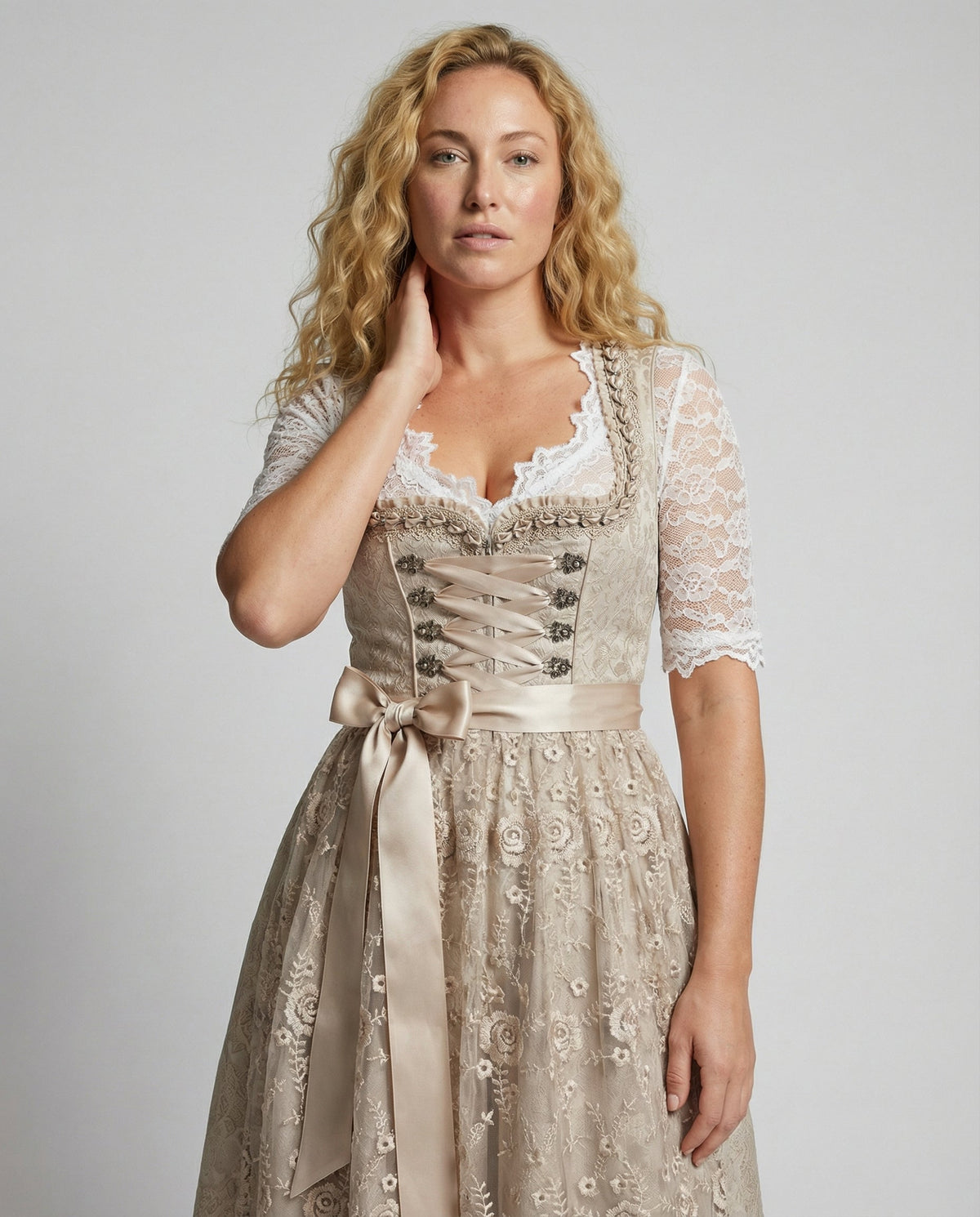 Traditional Jacquard Dirndl Dress