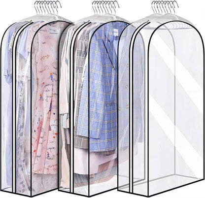 Transparent Garment Covers with Inserts – 6-Pack Side Zipper Storage Covers
