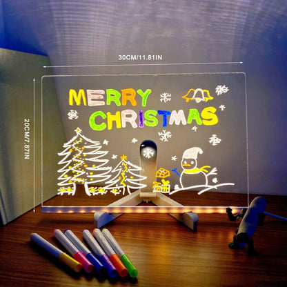 Illuminated Acrylic Message Board - 7 Color Pens Included