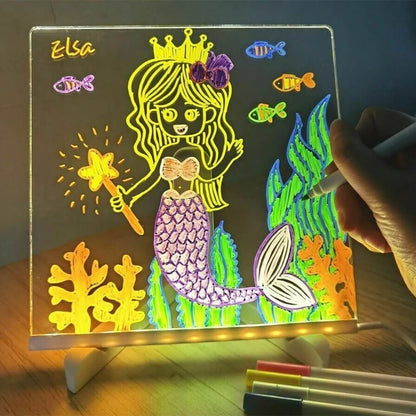 Illuminated Acrylic Message Board - 7 Color Pens Included