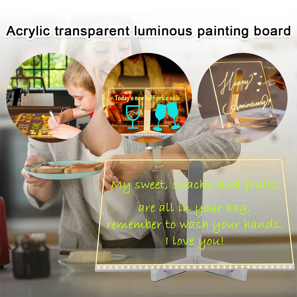 Illuminated Acrylic Message Board - 7 Color Pens Included
