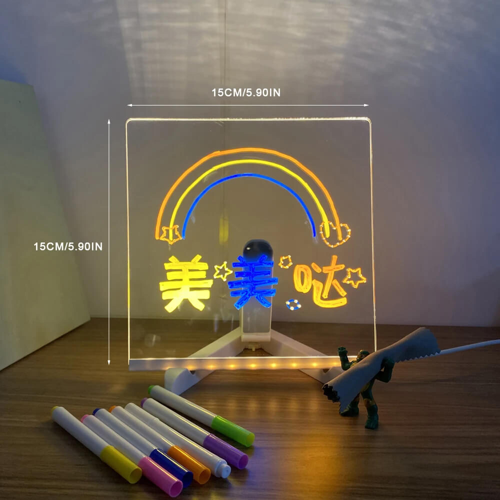 Illuminated Acrylic Message Board - 7 Color Pens Included