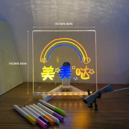 Illuminated Acrylic Message Board - 7 Color Pens Included