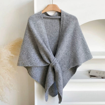 Womens Triangle Knit Poncho Wrap