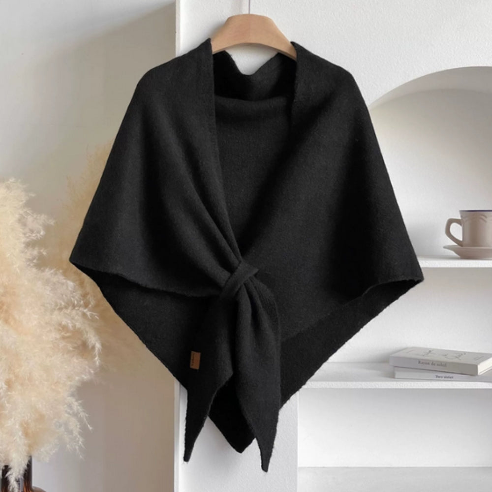 Womens Triangle Knit Poncho Wrap