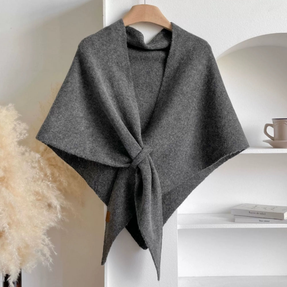 Womens Triangle Knit Poncho Wrap