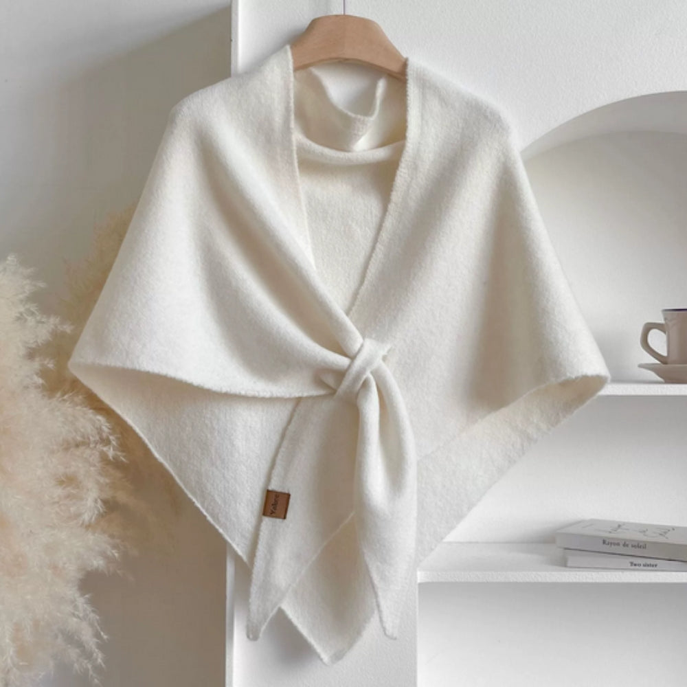 Womens Triangle Knit Poncho Wrap