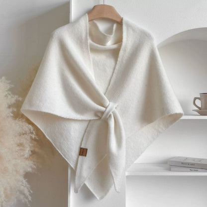 Womens Triangle Knit Poncho Wrap