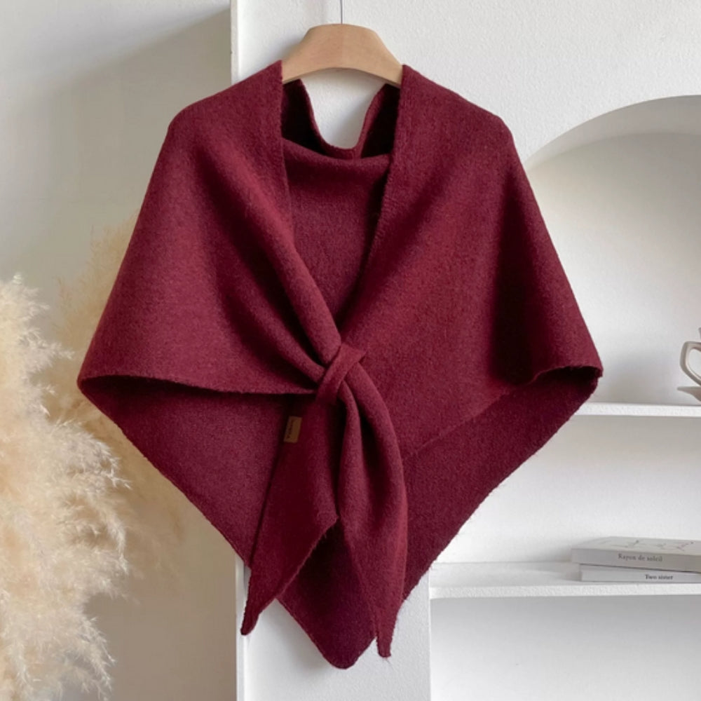 Womens Triangle Knit Poncho Wrap