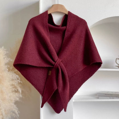 Womens Triangle Knit Poncho Wrap