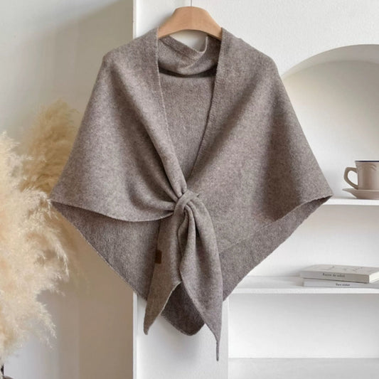 Womens Triangle Knit Poncho Wrap