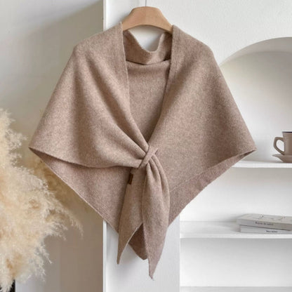 Womens Triangle Knit Poncho Wrap