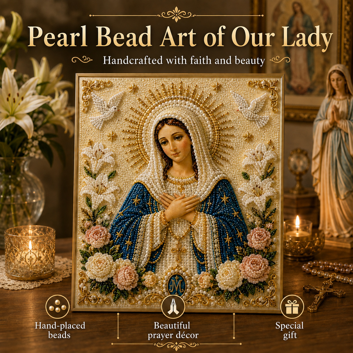 Icon of the Virgin Mary with the Divine Pearl – A Peaceful, Reliable DIY Gift