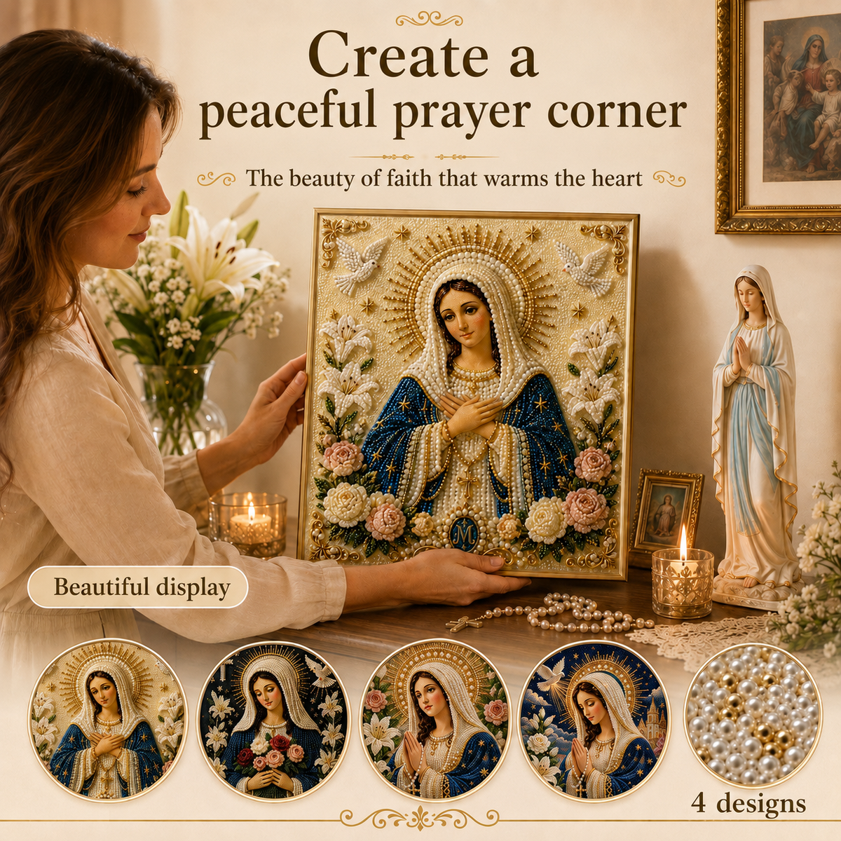 Icon of the Virgin Mary with the Divine Pearl – A Peaceful, Reliable DIY Gift