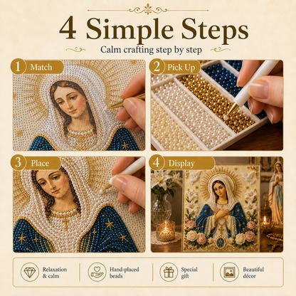 Icon of the Virgin Mary with the Divine Pearl – A Peaceful, Reliable DIY Gift