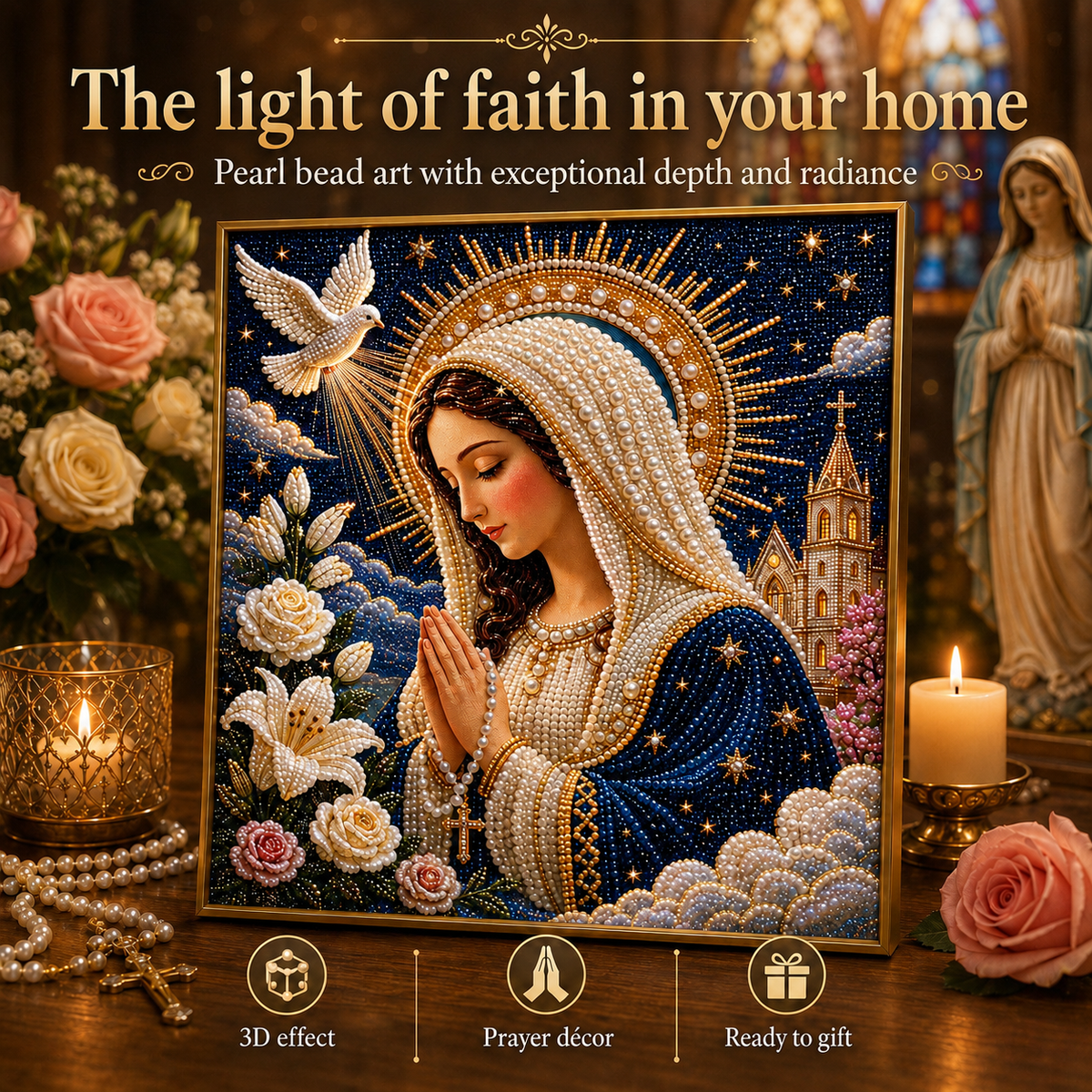 Icon of the Virgin Mary with the Divine Pearl – A Peaceful, Reliable DIY Gift