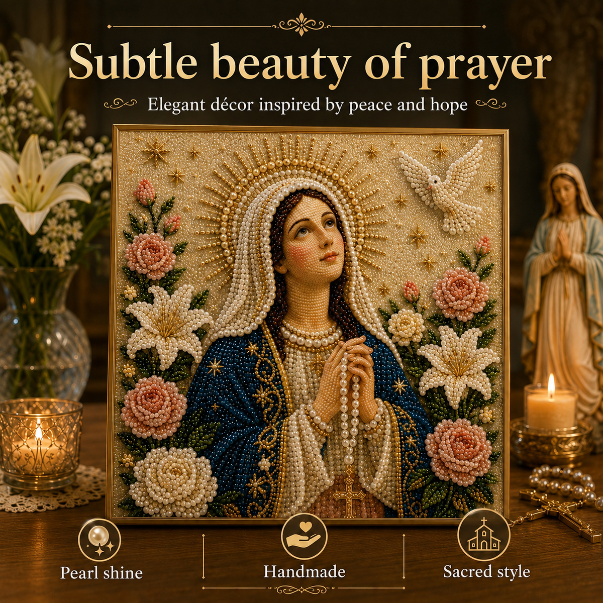 Icon of the Virgin Mary with the Divine Pearl – A Peaceful, Reliable DIY Gift