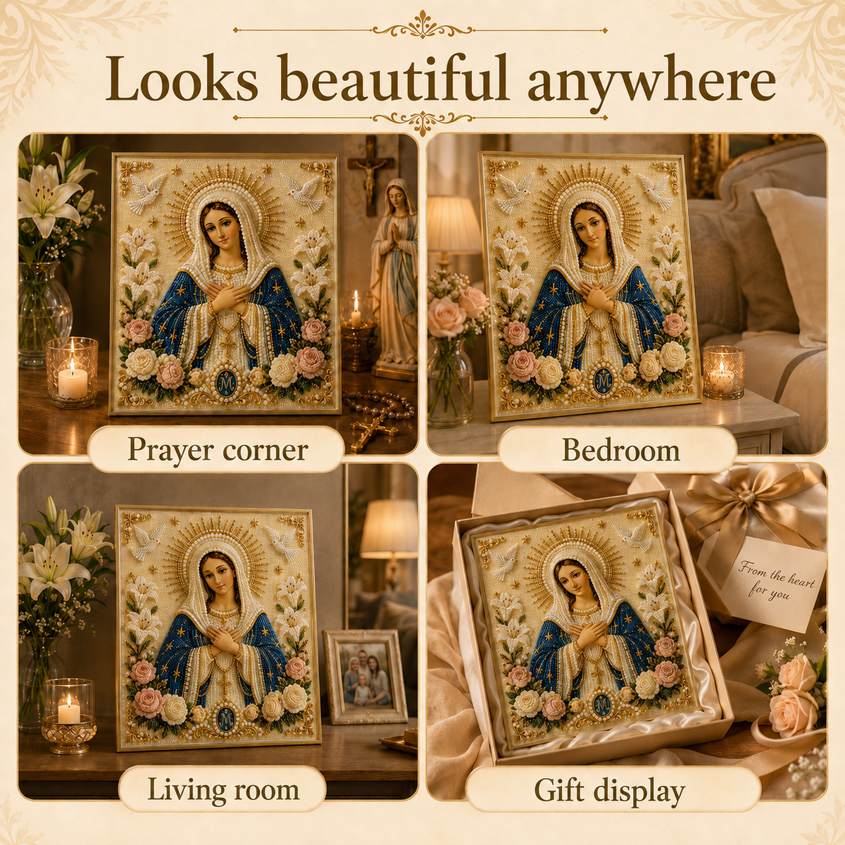 Icon of the Virgin Mary with the Divine Pearl – A Peaceful, Reliable DIY Gift