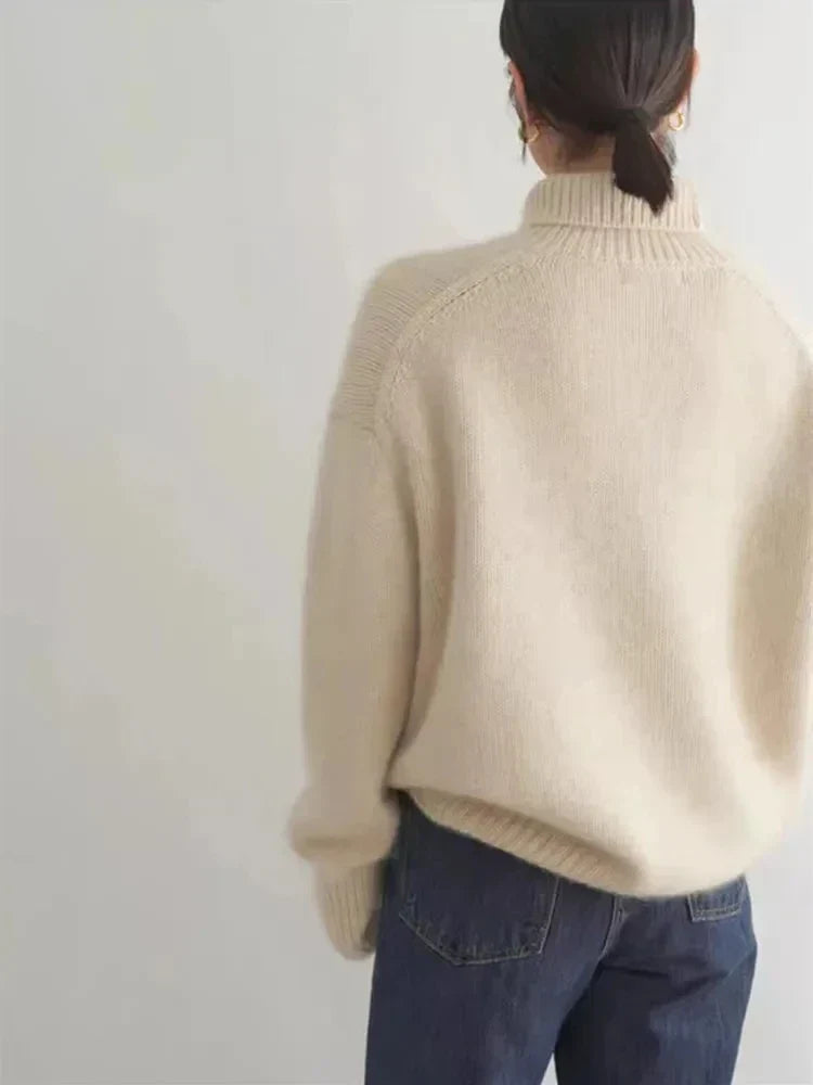 Women's Cozy Ribbed Knit Turtleneck Sweater