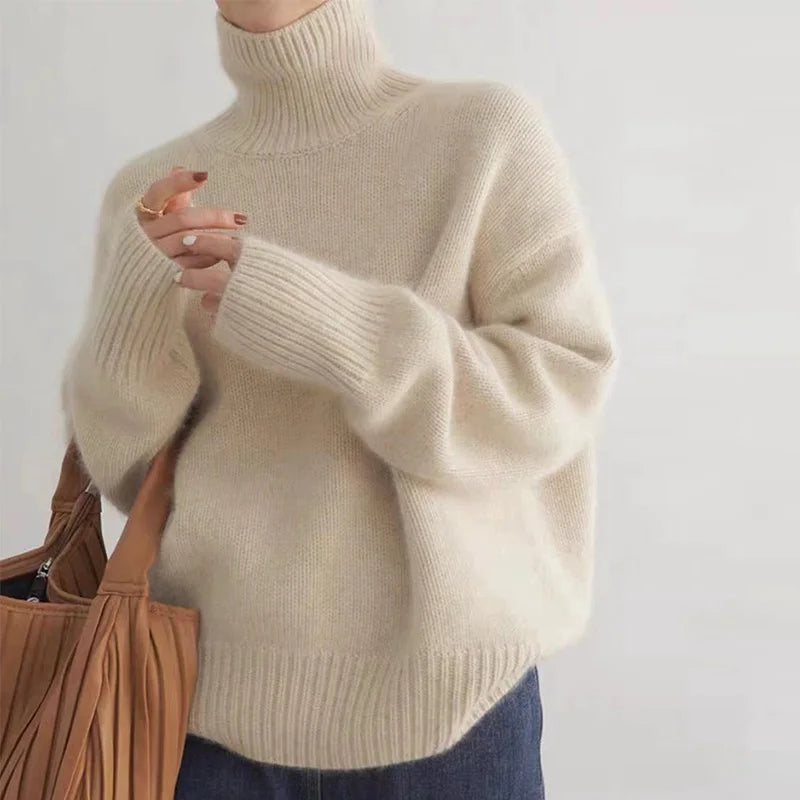 Women's Cozy Ribbed Knit Turtleneck Sweater