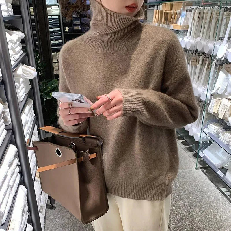 Women's Cozy Ribbed Knit Turtleneck Sweater