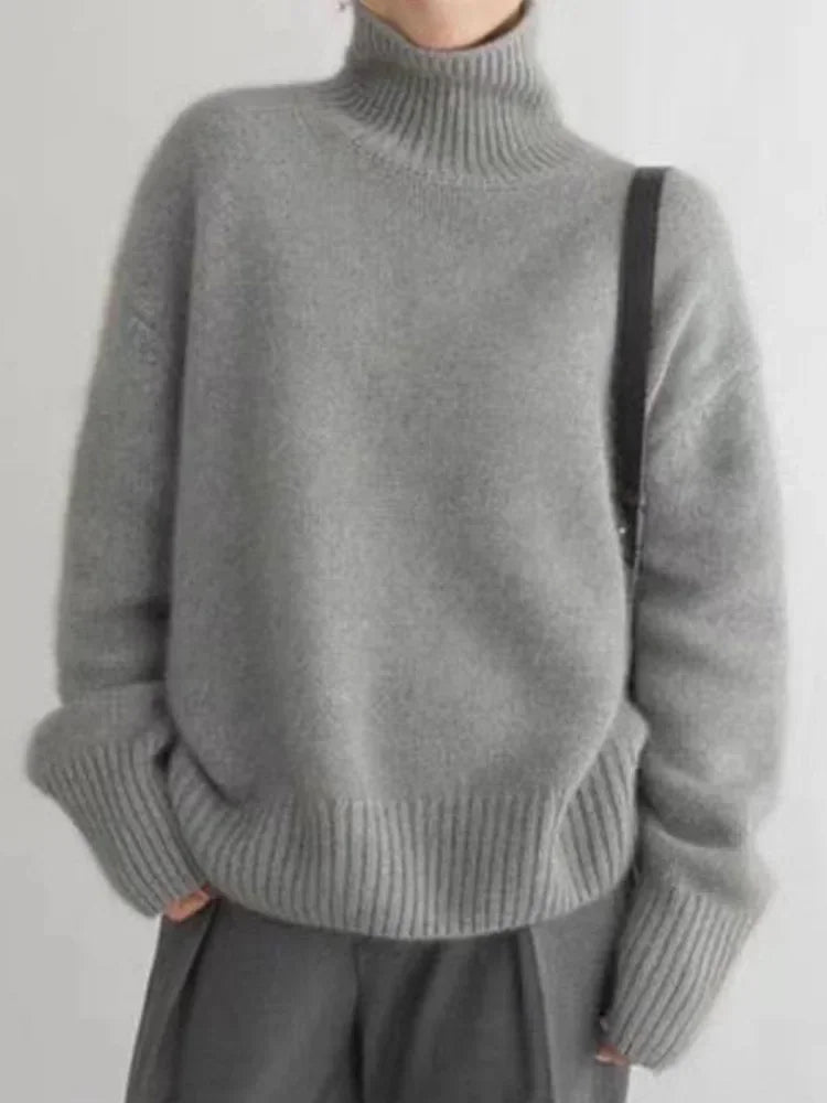 Women's Cozy Ribbed Knit Turtleneck Sweater