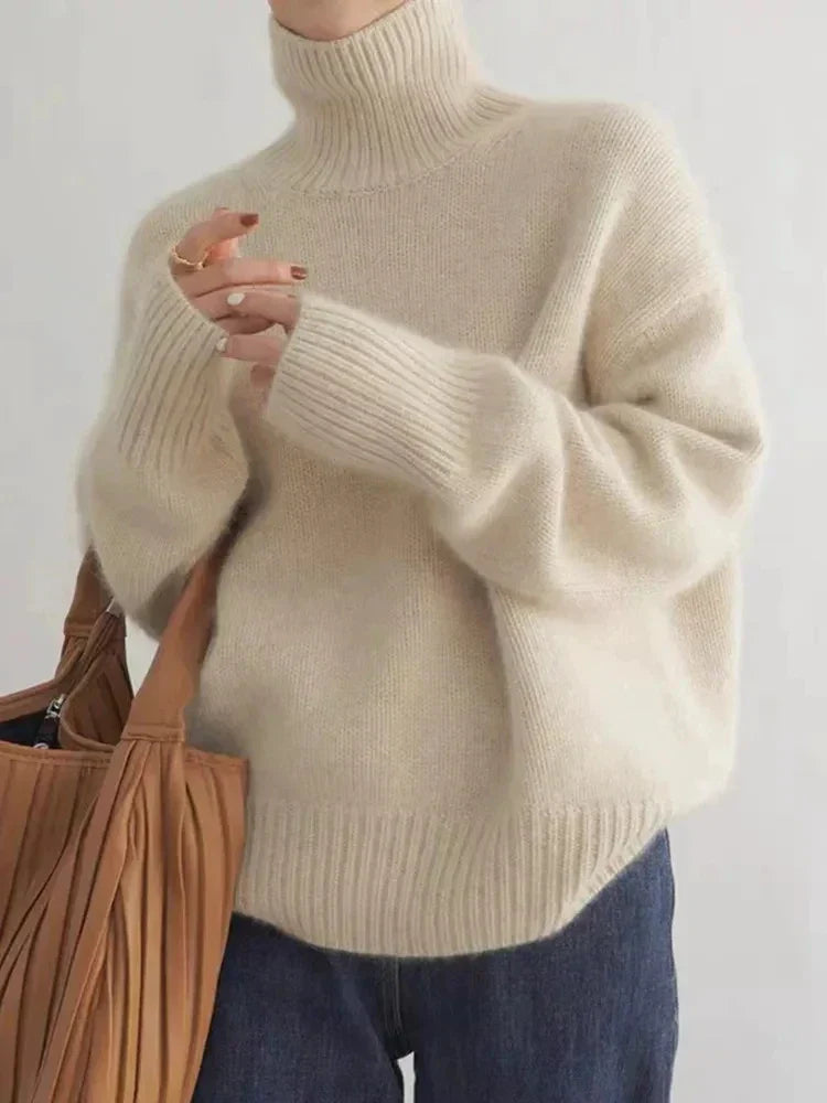 Women's Cozy Ribbed Knit Turtleneck Sweater