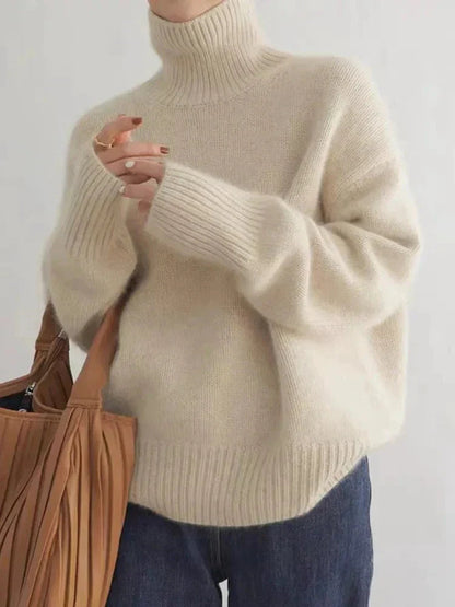 Women's Cozy Ribbed Knit Turtleneck Sweater