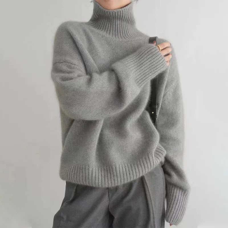 Women's Cozy Ribbed Knit Turtleneck Sweater