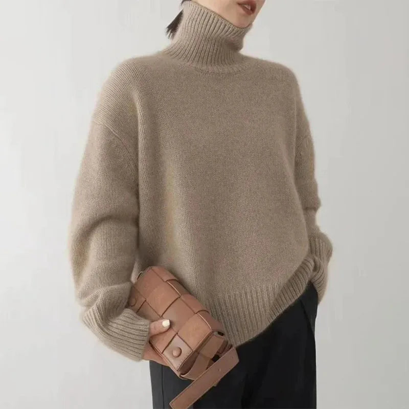 Women's Cozy Ribbed Knit Turtleneck Sweater