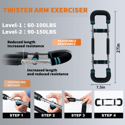 TWISTERFLEX – Adjustable Hand Grip Bar for Arm & Chest