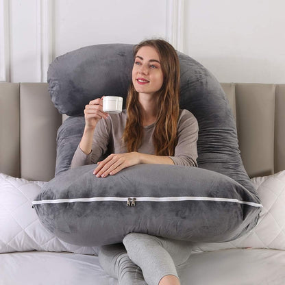 U-Shaped Full Body Pillow for Back, Belly & Shoulder Support