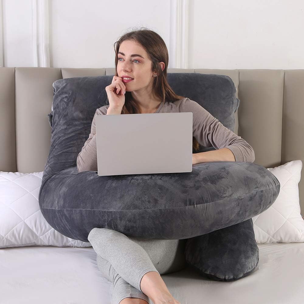 U-Shaped Full Body Pillow for Back, Belly & Shoulder Support