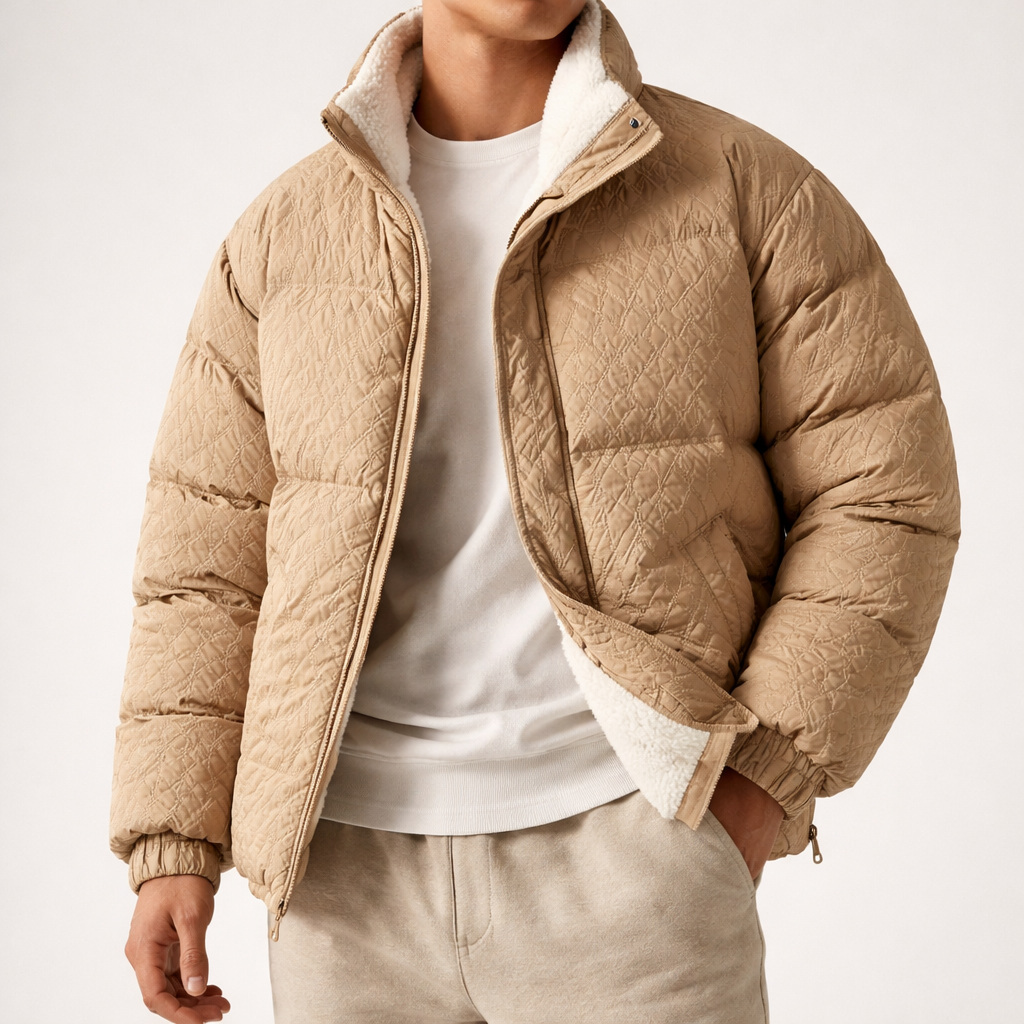 Unisex Sherpa Puffer Jacket - Warm Outerwear