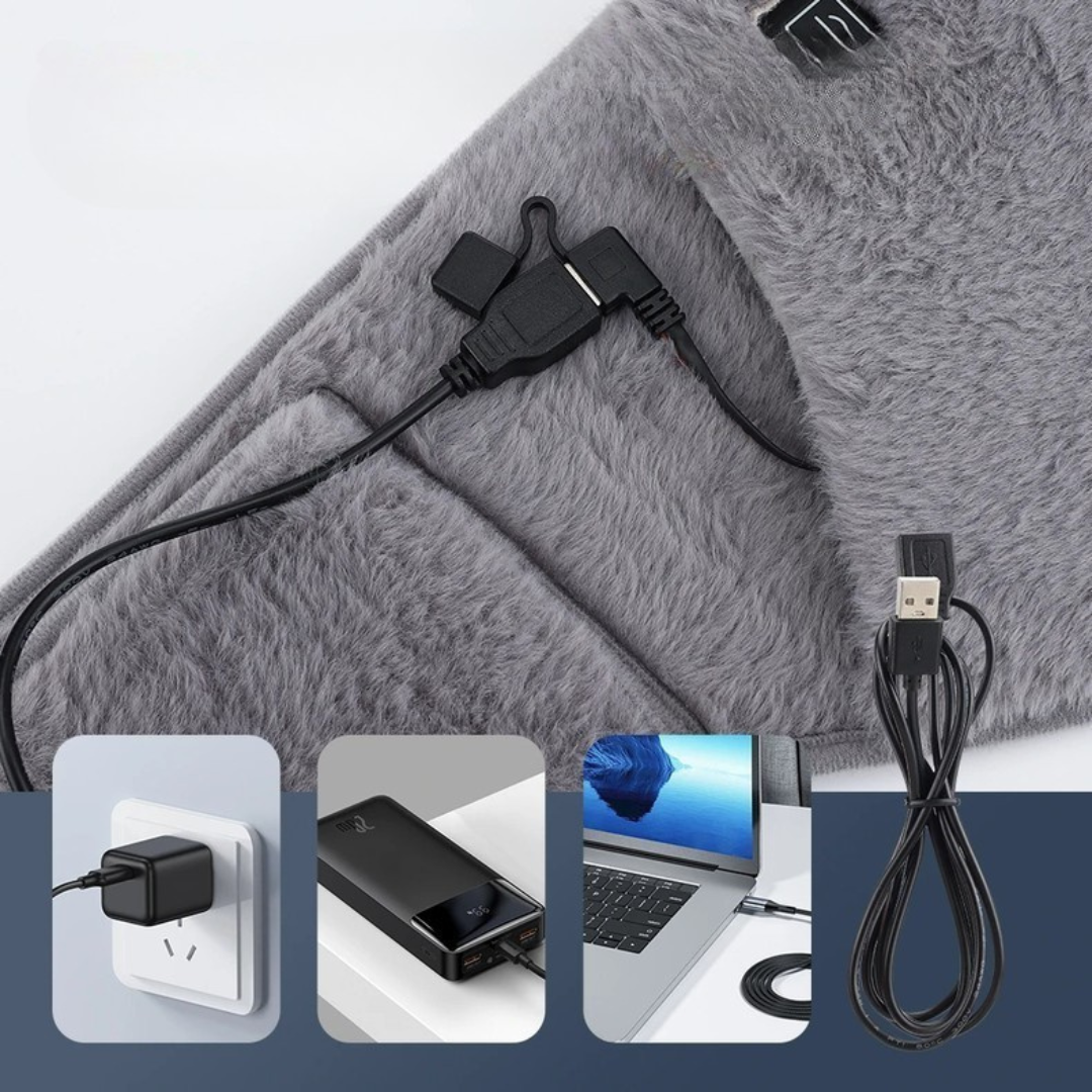 USB Heated Waist Wrap with Hand Warmers