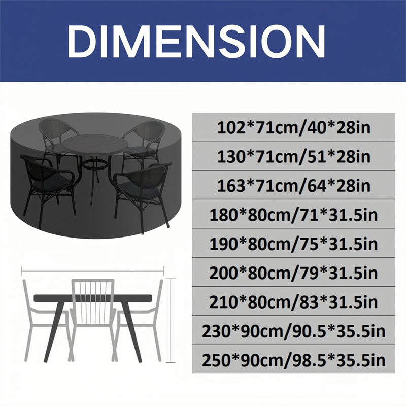 Vellor UV-Resistant Round Waterproof Garden Furniture Cover