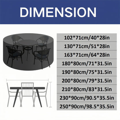 Vellor UV-Resistant Round Waterproof Garden Furniture Cover